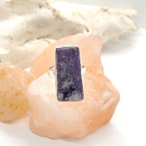 PURPLE Fluorite Gemstone Crystal Ring